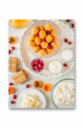 Apricot and Raspberry Cheesecake Ingredients