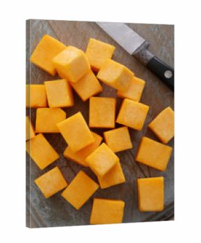 preparing fresh butternut