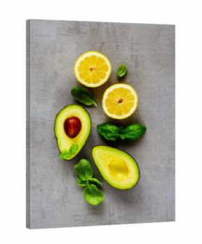 Avocado, lemon and basil