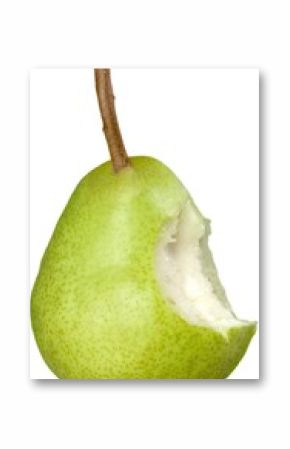 A Green Pear with a Bite