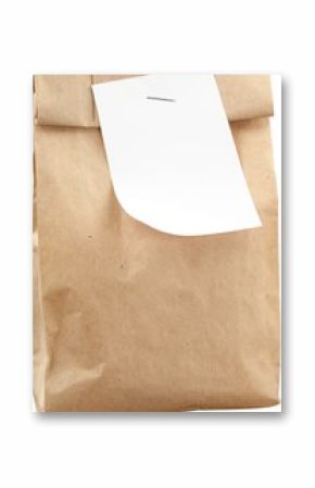 Brown Paper Bag with Gift Tag - Isolated