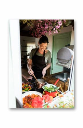 Woman cooking lunch in the kitchen food photography recipe idea