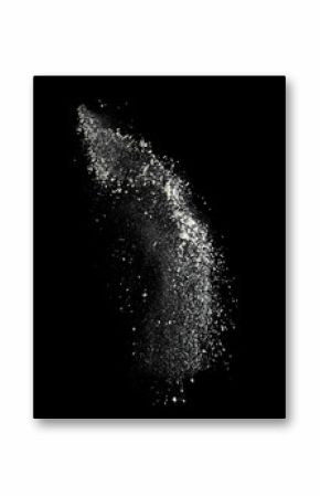 Splash cloud of wheat flour on black background
