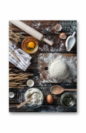 Still life with dough and flour.