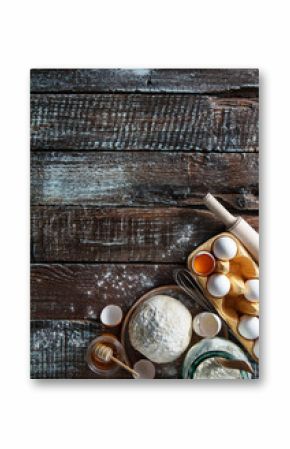 Still life with dough and flour.