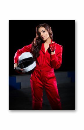 Young girl karting racer