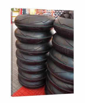 motorcycle tyres at a race meeting