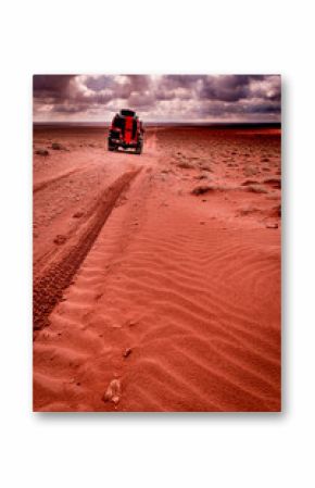 Through the desert in a 4x4 vehicle