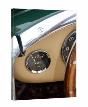 Fuel gauge of classic British sports car