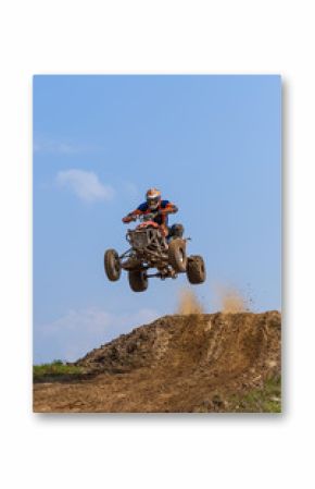 Dangerous extreme sports - jump on the quad