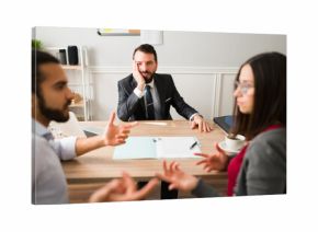 Latin attorney feeling exhausted from a couple