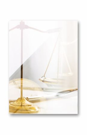 justice and law concept.Male judge in a courtroom on wooden table and Counselor or Male lawyer working in office. Legal law, advice and justice concept.