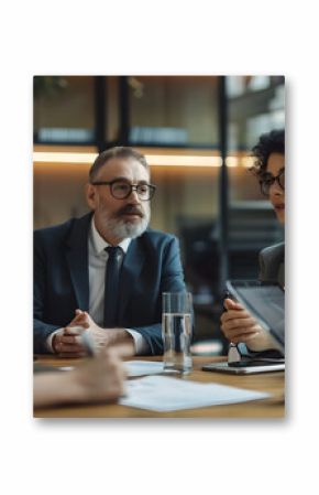 A group of lawyers collaborating in a law firm conference room, brainstorming and discussing strategies, highlighting teamwork in the legal profession.