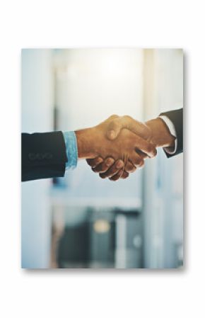 Business people, meeting and shaking hands in office for introduction, consultation and offer of advice at law firm. Lawyer, attorney or advisor with handshake for client deal, welcome or partnership