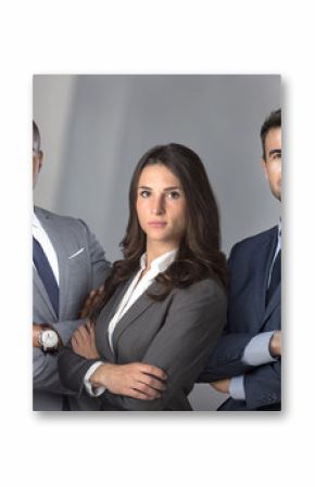 Strong serious group of lawyers team portrait pose, confident, determined, successful, powerful 