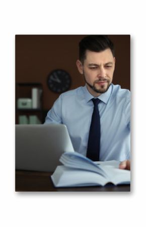 Male lawyer working in office