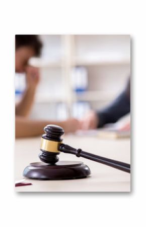 Female lawyer meeting with his male client in the office