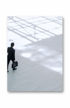 top view from afar.Executive businessman with portfolio