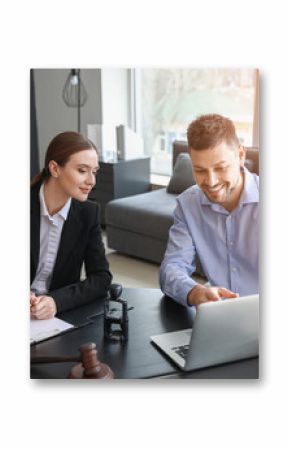 Female lawyer working with client in office