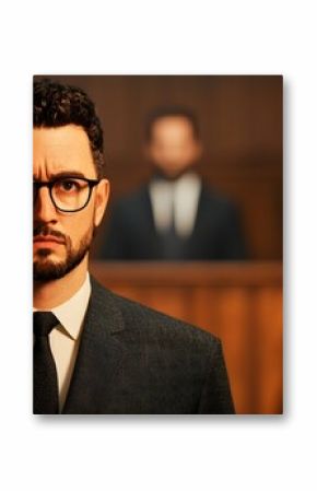 Lawyer Advocating Passionately in Courtroom Legal Drama with High Detail Realism and Warm Tones