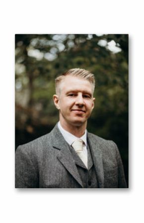 Portrait of Handsome, Scottish Groom