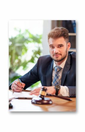 Lawyer or attorney working in the office