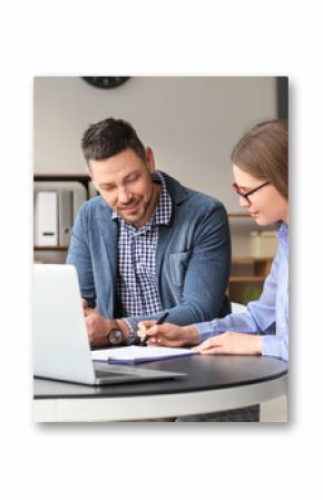 Man visiting lawyer in office