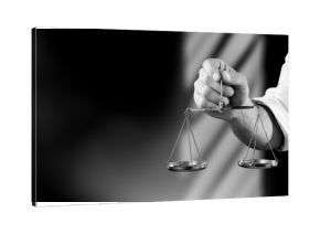 Legal and law statue of Justice with scales