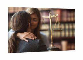 Lawyer Comforting Client in Office Setting
