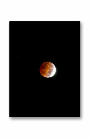 Blood Moon.  Lunar eclipse as seen in the night sky on October 7