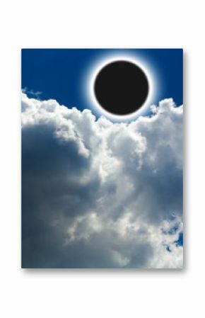 Moon sky and clouds . Beautiful clouds . Beautiful clouds .  moon . Colorful solar eclipse 