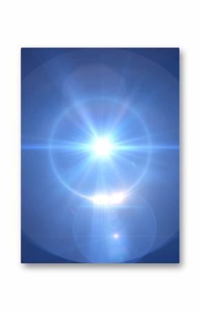 abstract blue thick lens flare light over black background