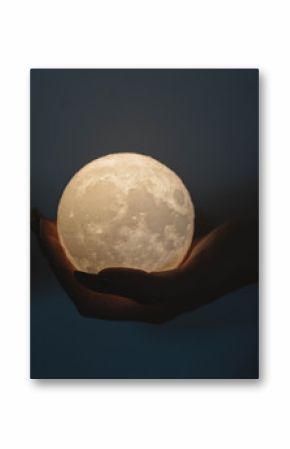 A woman holding a moon