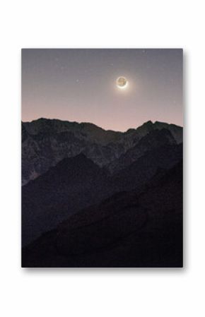 View of eclipse over Three Passes Trek in Everest Region of Nepal