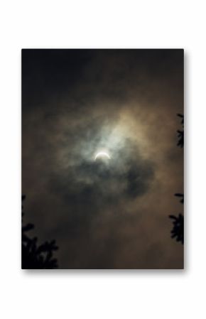 Moon passing in front of the sun on total solar eclipse 2017