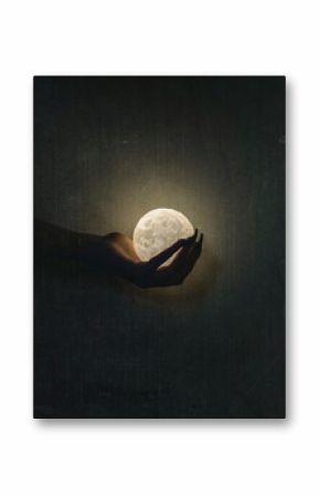 A woman holding a moon