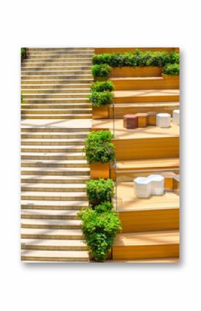 Creative staircase landscape design embellished with green plants