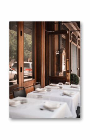 Table setting at a restaurant in Neo Classical Architecture Tribeca in New York City