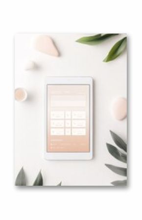 Clean Minimalist Tablet App Interface Design with Rose Gold Accents