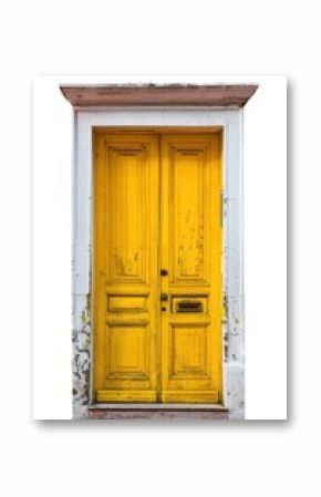 Yellow door gate wood.