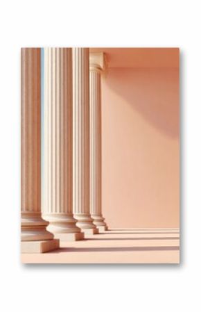 Modern Courthouse Columns with Soft Gradient Background for Law Firm Branding, Symbolizing Stability, Trust, and Legal Expertise in Minimalist Architecture