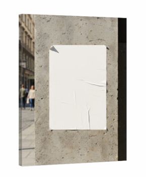 Blank poster mockup on urban concrete wall with realistic street textures and natural daylight 