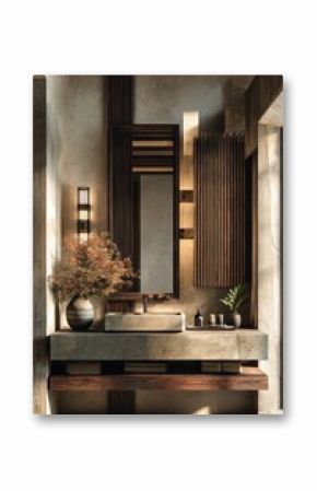 Modern minimalist bathroom interior design