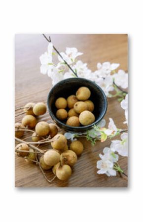 Fresh Longan Fruit Styled in Wabi Sabi Asian Aesthetic