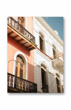 Beautiful pastel balconies and architecture in Old San Juan, PR