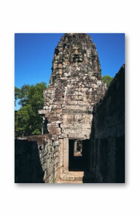 A Decorative Tower At Bayan in Angkor Thom in Siem Reap, Cambodia
