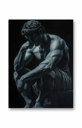 Greek illustration sculpture detailed.