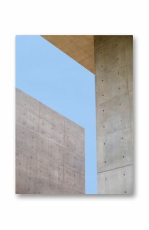 Architecture details Concrete wall Industrial building structure Blue sky space