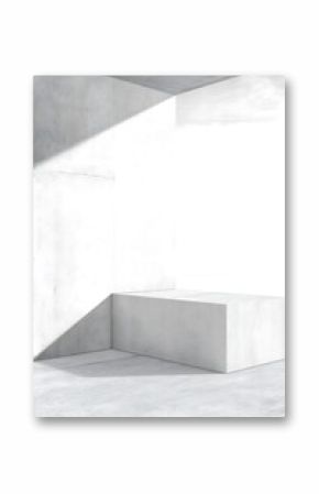 Minimalist concrete interior light and shadow