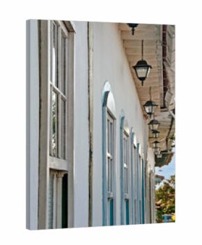 Colonial house in Pirenopolis, the town known for its waterfalls and Portuguese colonial architecture. In 1727 was founded by colonizers who came for the gold found in the Almas River, GO, Brazil 2019